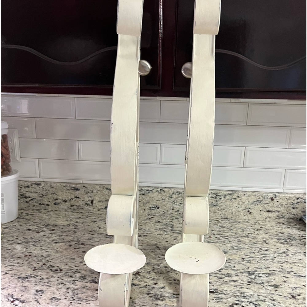 White metal sconces
